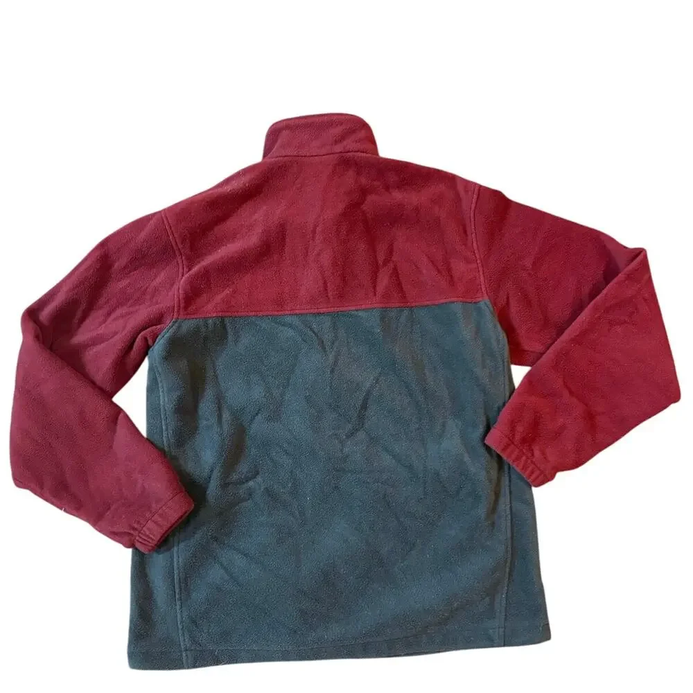 Men’s Large Red and Grey‎ Full Zip Fleece Jacket EUC